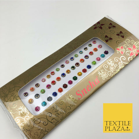 45 Mix Fancy Stone Crystal Wedding Round Multi Bindi Body Sticker Tattoo - B4