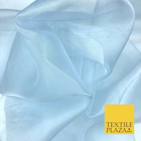 LIGHT SKY BLUE Silky Organza Bridal Wedding Dance Dress Veil Fabric 60" B1026