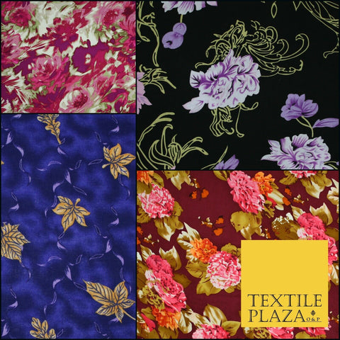 High Quality Floral Abstract Spun Rayon Viscose Dress Print Fabric Craft Summer