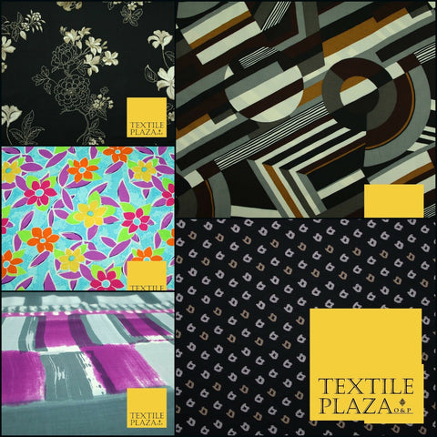 High Quality Floral Abstract Spun Rayon Viscose Dress Print Fabric Craft Summer