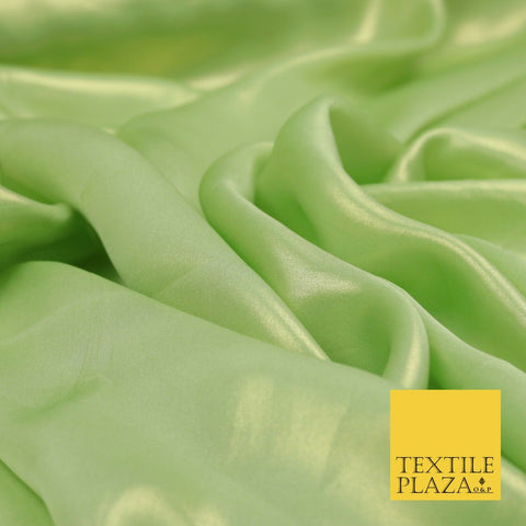 APPLE GREEN Fine Silky Metallic Shimmer Satin Georgette Dress Fabric Drape 1432
