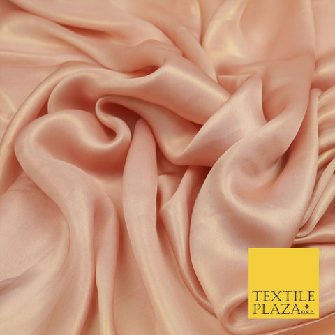 LIGHT PINK Fine Silky Metallic Shimmer Satin Georgette Dress Fabric Drape 1431