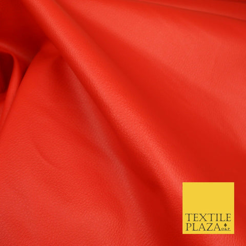 RED Luxury Faux Leather Fabric Felt Backed PVC Fire Retardant Upholstery 1719