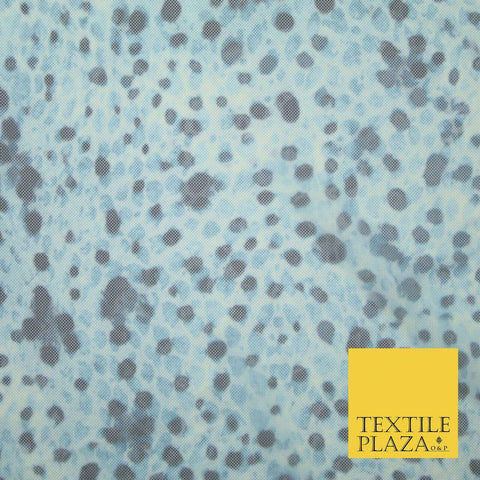 Blue Animal Spots Blotch Printed Power Mesh Net Stretch Dress Fabric 62" 4303