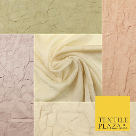Luxury Creased Crushed Plain / Shot Chiffon Sheer Dress Fabric 5 COLOURS 39"Wide