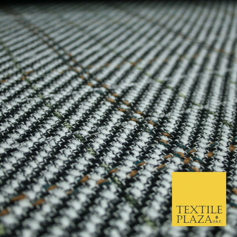 Black White Diagonal Striped Polyester Wool Fabric Material Craft Dress 5079