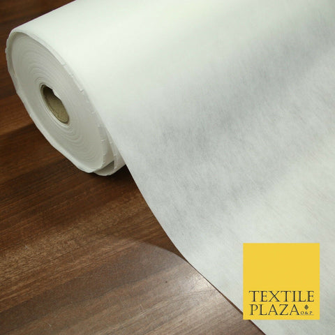 WHITE Premium 75cm Iron On Fusible MEDIUM WEIGHT Interfacing Buckram Fabric 5309