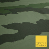 Green Oversized Wave Camouflage Cotton Fine Canvas Fabric Army Military Camo 59"