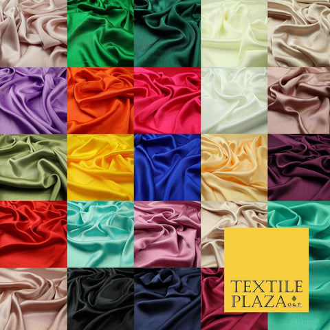 OVER 20 COLOURS - Premium Plain Dyed Yoryu Satin Crinkle Effect Dress Fabric 59″