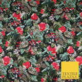 Exotic Jungle Monstera Leaves Intense 100% Cotton Canvas Print Fabric Craft 9098