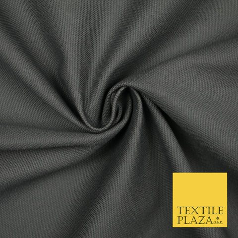 DARK GREY Premium Plain 100% Cotton Canvas Fabric Upholstery Dress Bags Craft Material 57" 5596