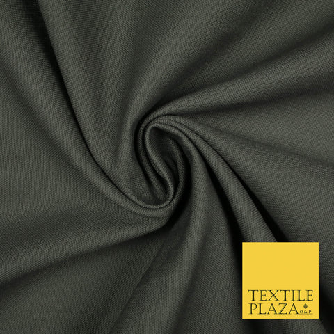 FOSSIL GREY Premium Plain 100% Cotton Canvas Fabric Upholstery Dress Bags Craft Material 57" 5597
