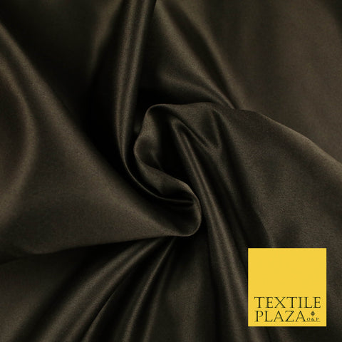 BROWN Luxury Plain Smooth Matt Duchess Satin Fabric Material Bridal Wedding Dress 58" 5644