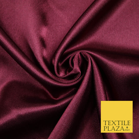 WINE BURGUNDY Plain Solid Crepe Back Satin Fabric Material Dress Bridal 58" 5890